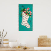 Retro-poster met kerstbekken poster (Keuken)