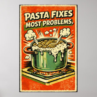 Retro Poster met Pasta – “Pasta Lost De Meeste Pro