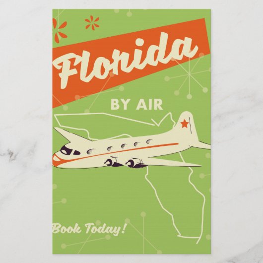 Retro poster van Florida State. Briefpapier (Voorkant)