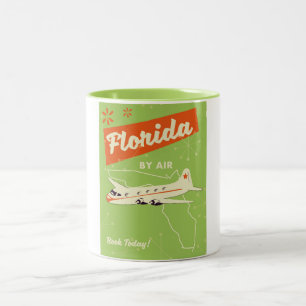 Retro poster van Florida State. Tweekleurige Koffiemok