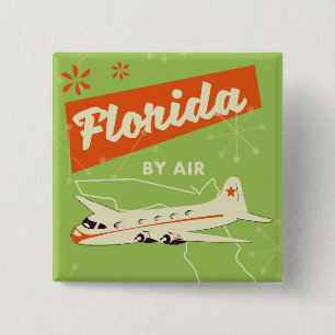 Retro poster van Florida State. Vierkante Button 5,1 Cm