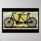 Retro poster van tandem / fiets voor twee personen (Voorkant)