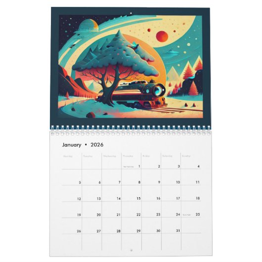 Retro Posters Collection 2 ans Calendrier 2024-202 (Jan 2026)