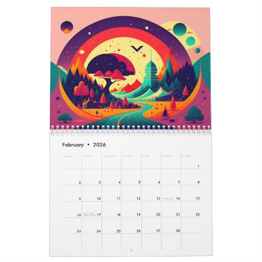 Retro Posters Collection 2 ans Calendrier 2024-202 (Feb 2026)