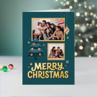 Retro Postzegelontwerp Kerst Collage