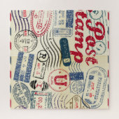 Retro postzegels, collectie. legpuzzel (Horizontaal)