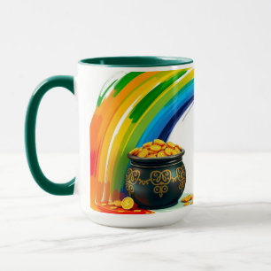 Retro Pot met Goud St. Patrick's Geluks munt Mok