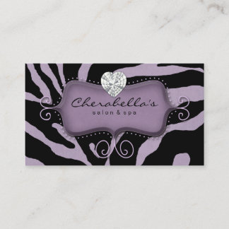 Rétro pourpre de zèbre de carte de visite de spa