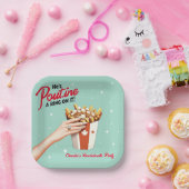 Retro Poutine een Ring erop! Montreal Bachelorette Papieren Bordje (Feest)