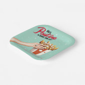 Retro Poutine een Ring erop! Montreal Bachelorette Papieren Bordje (Gebogen)