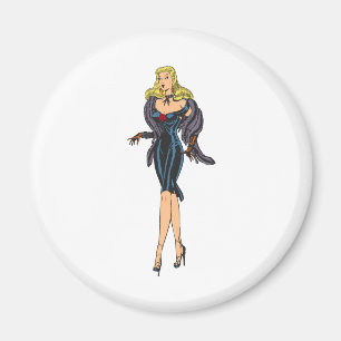 Retro prachtige glamour meisje klassieke blonde pi magneet