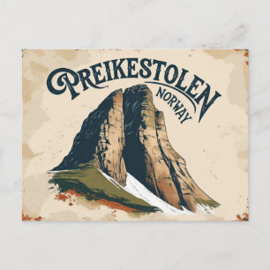 Retro Preikestolen Uitzicht Briefkaart