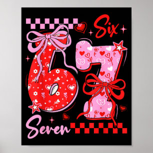 Retro Preppy Coquette Strik 6 7 Zes Zeven Liefde V Poster