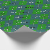 Retro Preppy Festive Green en Blauwgroen Argyle Pa Cadeaupapier (Hoek)