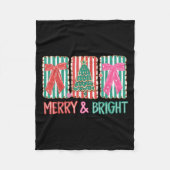 Retro Preppy Merry And Bright Girly Coquette Chris Fleece Deken (Voorkant)
