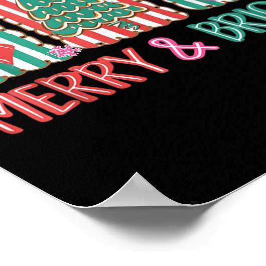 Retro Preppy Merry And Bright Girly Coquette Chris Poster (Hoek)