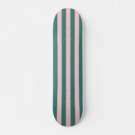 Retro Preppy Sportswear Stripes - Roze Groen Skateboard