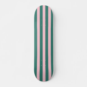 Retro Preppy Sportswear Stripes - Roze Groen Skateboard