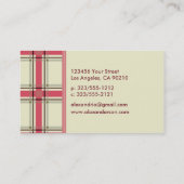 Retro Preppy Visitekaartjes (zilver/roze) (Achterkant)