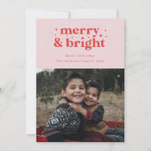 Retro Prettig en Helder Kerstmis Familie Feestdagenkaart (Voorkant)