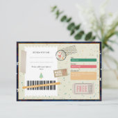 Retro Prettig Kerst Script Kerstcadeau Coupon (Staand voorkant)