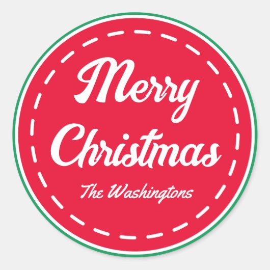 Retro Prettig Kerst Stickers (Voorkant)