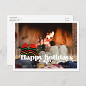 Retro  Prettige feestdagen script Briefkaart (Voorkant / Achterkant)