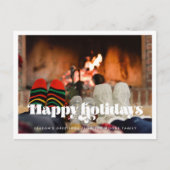 Retro Prettige feestdagen script Briefkaart (Voorkant)