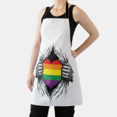 Retro Pride Gescheurde Shirt Vector Design_1 Schort (Insitu)