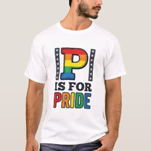 Retro Pride Letter P Regenboog Shirt Ontwerp_1