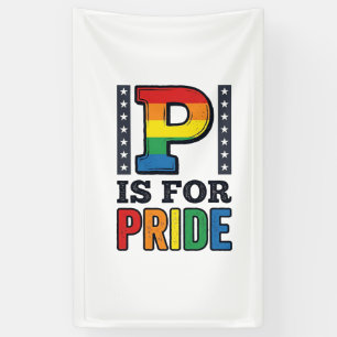 Retro Pride Letter P Regenboog Shirt Ontwerp_1 Spandoek