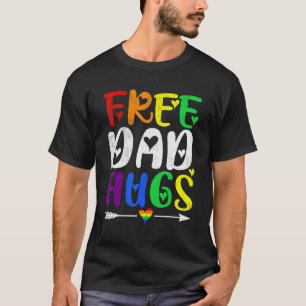 Retro Pride LGBTQ Mannen Vrij Pap Hugs Gay Rights  T-shirt