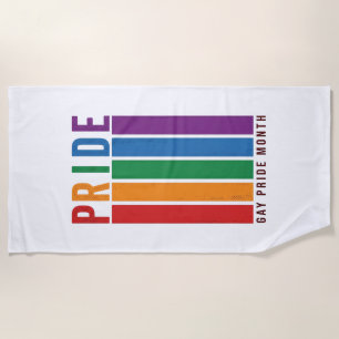 Retro Pride Maand Regenboog Typografie Shirt Ontwe Strandlaken