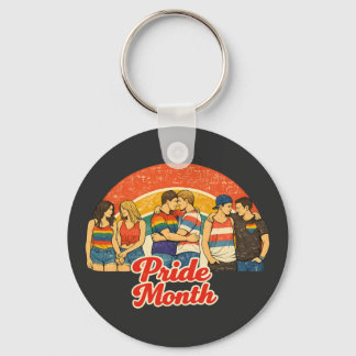 Retro Pride Month LGBTQ-viering Sleutelhanger