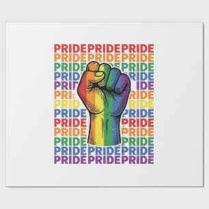 Retro Pride Opgeheven Vuist Regenboog Shirt Ontwer Cadeaupapier