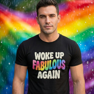 Retro Pride Puff Stijl Werd Weer Fabulous Wakker T-shirt