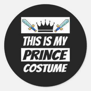 Retro Prins Kostuum Leuk Halloween Kostuum Mannen  Ronde Sticker