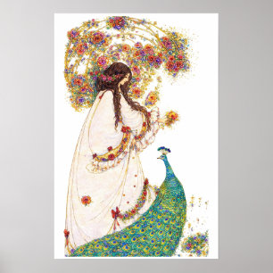 Retro Prinses & Pauw door Jessie King Poster