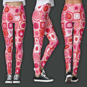 Retro Print Roze Mod-Cirkel Leggings