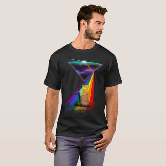 Retro Prism Munchkin Cat T-shirt (Voorkant volledig)
