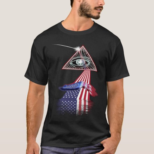  Retro Prism US Vlag Cutlefish T-shirt (Voorkant)