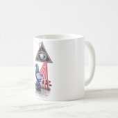  Retro Prism US-vlagduif Koffiemok (Voorkant rechts)