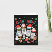 Retro Profol Silent Night Icu Nurses Funny Merry C Kaart (Voorkant)