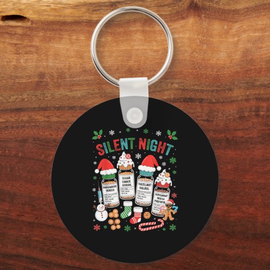 Retro Profol Silent Night Icu Nurses Funny Merry C Sleutelhanger (Voorkant)