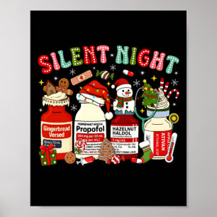 Retro Profol Stille Nacht Icu Verpleegsters Grappi Poster