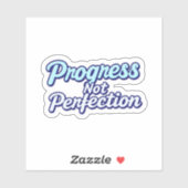Rétro Progrès pas parfait Pastel Sticker (Feuille)