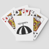 Retro propeller Beanie grillig zwart en wit Pokerkaarten (Achterkant)