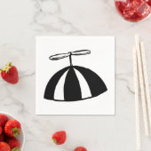 Retro propeller Beanie grillig zwart en wit Servet (Insitu)