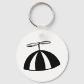 Retro propeller Beanie grillig zwart en wit Sleutelhanger (Voorkant)