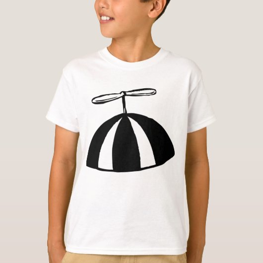 Retro propeller Beanie grillig zwart en wit T-shirt (Voorkant)